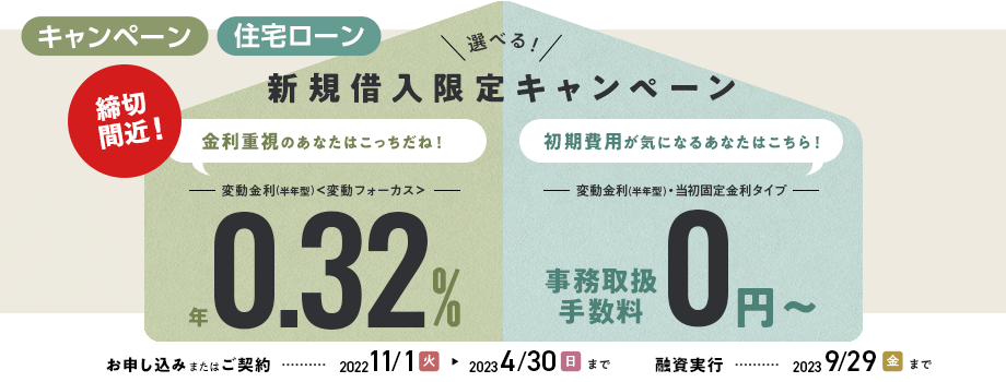 選べる！新規借入限定キャンペーン