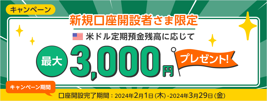 新規口座開設者向けキャンペーン