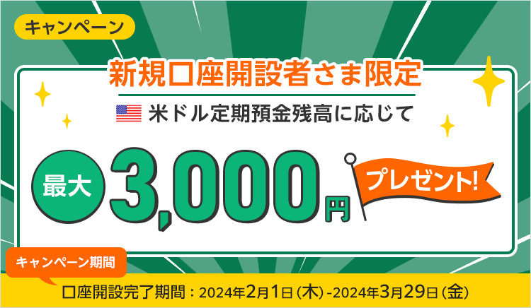 新規口座開設者向けキャンペーン