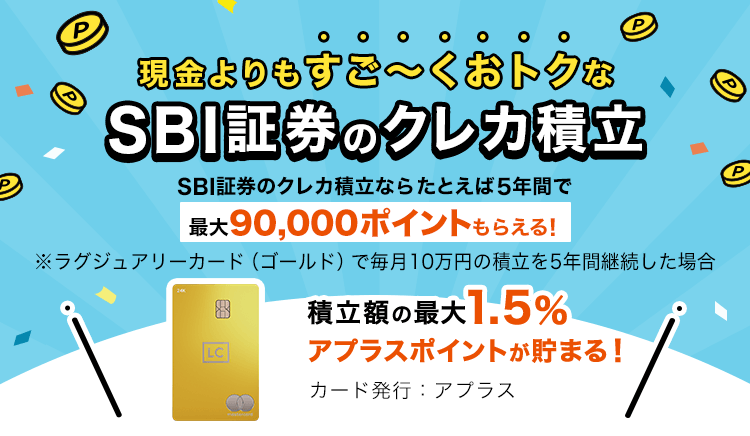 現金よりもすご～くおトクな、SBI証券のクレカ積立