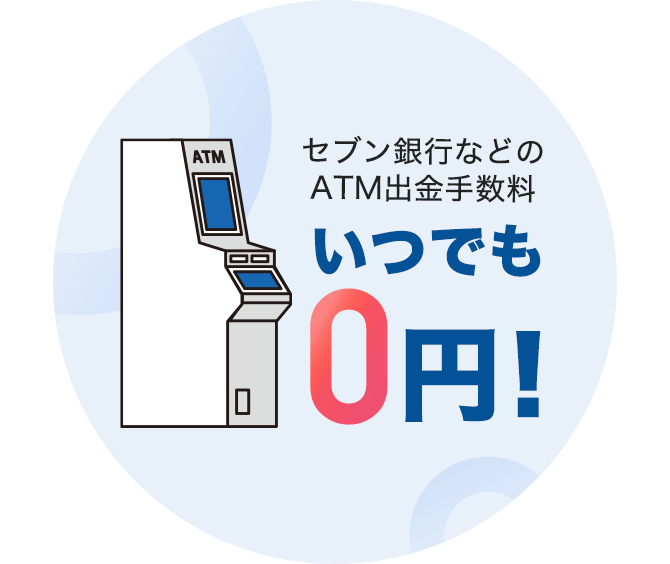 セブン銀行などのATM出金手数料いつでも0円！