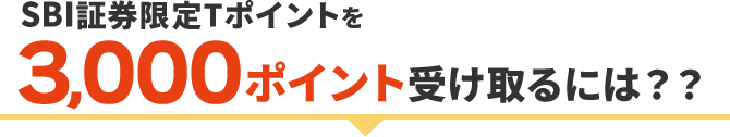 SBI証券限定Tポイントを3,000ポイント受け取るには？？