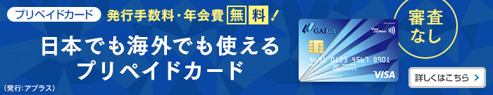 とっても便利な プリペイドカードGAICA（Flex機能付き）（発行：アプラス）