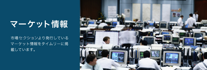 マーケット情報　市場セクションより発行しているマーケット情報をタイムリーに掲載しています。