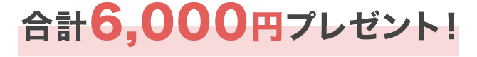 合計6,000円プレゼント