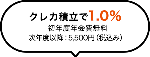 クレカ積立で1.0％