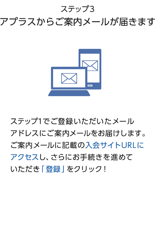 ステップ3　アプラスからご案内メールが届きます
