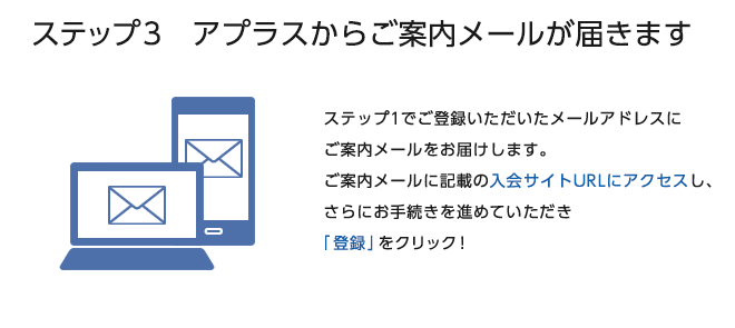ステップ3　アプラスからご案内メールが届きます