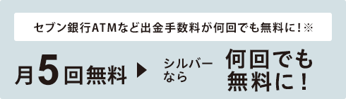 シルバー　ATM出金手数料が0円に！