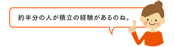 約半分の人が積立の経験があるのね。