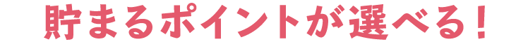貯まるポイントが選べる