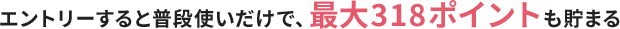 エントリーすると普段使いだけで、最大318ポイントも貯まる